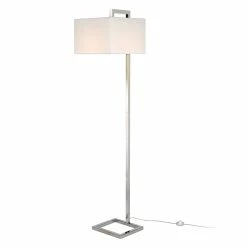 Coupon 🥰 Henn&Hart 16" Polished Nickel Metal/Fabric Floor Lamp 👍 -Henn&Hart shop 2005420 10 L