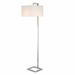 Coupon 🥰 Henn&Hart 16" Polished Nickel Metal/Fabric Floor Lamp 👍 -Henn&Hart shop 2005420 2 L