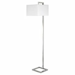 Coupon ๐ฅฐ Henn&Hart 16" Polished Nickel Metal/Fabric Floor Lamp ๐