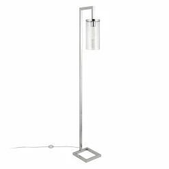 Coupon 😉 Henn&Hart 11" Polished Nickel Metal/Glass Floor Lamp 🎁 -Henn&Hart shop 2005421 12 L