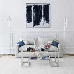 Coupon 😉 Henn&Hart 11" Polished Nickel Metal/Glass Floor Lamp 🎁 -Henn&Hart shop 2005421 3 L