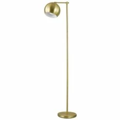 Cheapest 🤩 Stonecroft Furniture Industrial Floor Lamp With Dome Shade In Gold 🛒