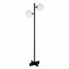 Outlet 🧨 Pemberly Row 2-Light Metal Black And Bronze Floor Lamp With Glass Orb Shade 🧨
