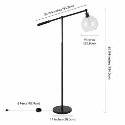 Top 10 🌟 Pemberly Row 60.62" Adjustable Metal Seeded Glass Floor Lamp In Blackened Bronze 😀 -Henn&Hart shop 2014356 11 L
