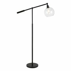 Top 10 🌟 Pemberly Row 60.62" Adjustable Metal Seeded Glass Floor Lamp In Blackened Bronze 😀 -Henn&Hart shop 2014356 2 L