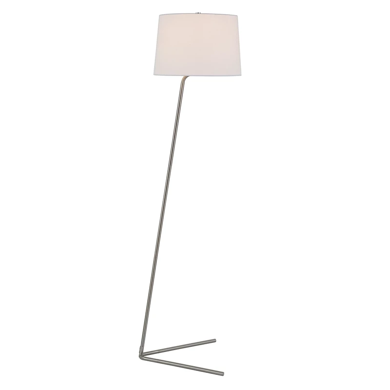 New 👍 Pemberly Row 60.75" Mid Century Tilted Floor Lamp With Fabric Shade In Nickel 🎉 5 New 👍 Pemberly Row 60.75" Mid Century Tilted Floor Lamp With Fabric Shade In Nickel 🎉 - Image 3