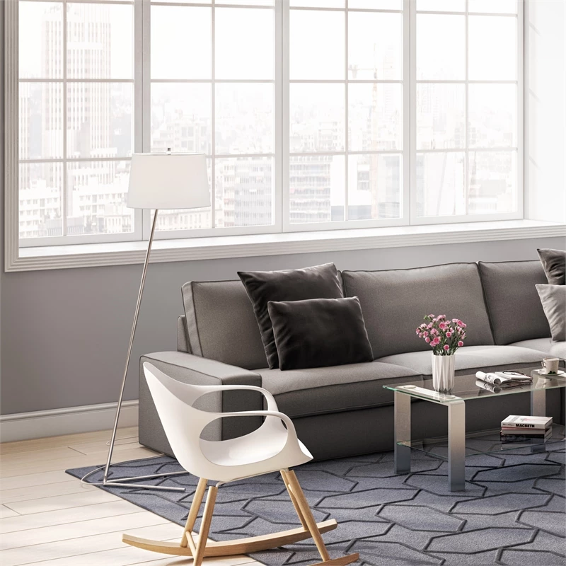 New 👍 Pemberly Row 60.75" Mid Century Tilted Floor Lamp With Fabric Shade In Nickel 🎉 6 New 👍 Pemberly Row 60.75" Mid Century Tilted Floor Lamp With Fabric Shade In Nickel 🎉 - Image 4