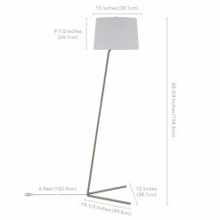 New 👍 Pemberly Row 60.75" Mid Century Tilted Floor Lamp With Fabric Shade In Nickel 🎉 16 New 👍 Pemberly Row 60.75" Mid Century Tilted Floor Lamp With Fabric Shade In Nickel 🎉 -Henn&Hart shop 2014357 4 L