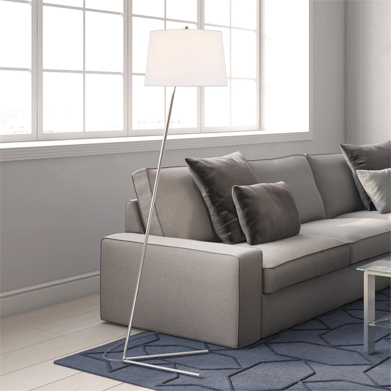 New 👍 Pemberly Row 60.75" Mid Century Tilted Floor Lamp With Fabric Shade In Nickel 🎉 9 New 👍 Pemberly Row 60.75" Mid Century Tilted Floor Lamp With Fabric Shade In Nickel 🎉 - Image 7