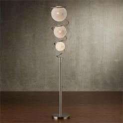Wholesale 🧨 Lexicon Modern Metal Base Floor Lamp In Satin Nickel 🛒 -Henn&Hart shop 2025674 3 L