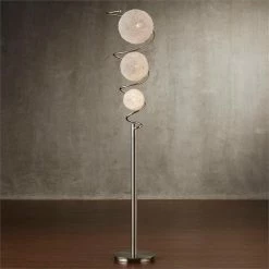 Wholesale 🧨 Lexicon Modern Metal Base Floor Lamp In Satin Nickel 🛒 -Henn&Hart shop 2025674 5 L