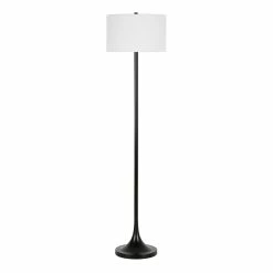 Flash Sale ✔️ Henn&Hart 15" Blackened Bronze Metal/Fabric Floor Lamp 🛒