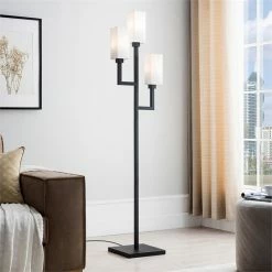 Wholesale 🔥 Henn&Hart 19" Blackened Bronze Metal/Fabric Floor Lamp 🛒 -Henn&Hart shop 2027466 5 L