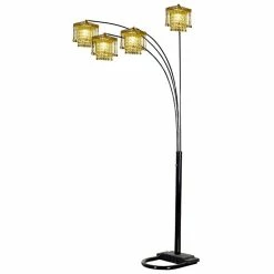 Outlet โจ ORE International 84" Traditional Metal Floor Lamp With 4 Arch Arms In Black ๐