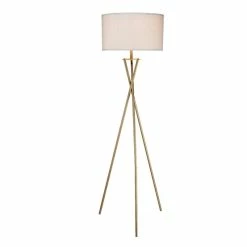 Budget โ ORE International 64.5" -Ester- Gold HourglassStyle Mid-Century Metal Floor Lamp โค๏ธ