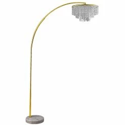Best reviews of ๐ ORE International 86" Traditional Metal Floor Lamp With Marble Base In Gold ๐