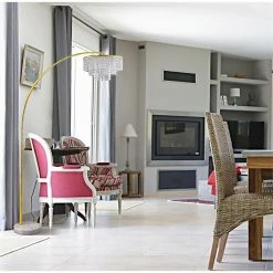 Best reviews of 🌟 ORE International 86" Traditional Metal Floor Lamp With Marble Base In Gold 🛒 -Henn&Hart shop 2133391 3 L