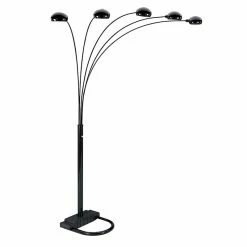 Wholesale 👍 ORE International Modern Metal Floor Lamp With 5 Adjustable Arch Arms In Black ⌛
