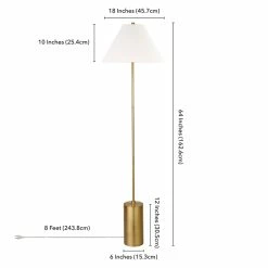 Best Sale ⭐ Henn&Hart 18" Brass Metal/Fabric Floor Lamp 🔥 16 Best Sale ⭐ Henn&Hart 18" Brass Metal/Fabric Floor Lamp 🔥 -Henn&Hart shop 2158958 6 L
