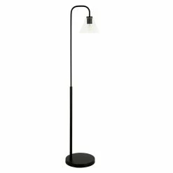 Best Sale 😉 Henn&Hart 12" Blackened Bronze Metal/Glass Floor Lamp 🔔