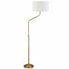 Coupon ✔️ Henn&Hart 16" Brushed Brass Metal/Fabric Floor Lamp 👍