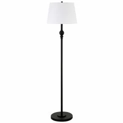 Budget ๐ Henn&Hart 16" Blackened Bronze Metal/Fabric Floor Lamp ๐