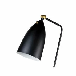 Deals 😀 Mobital Stickman Modern Metal Floor Lamp With Black Aluminium Shade In Black 🌟 -Henn&Hart shop 2169953 2 L