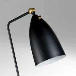 Deals 😀 Mobital Stickman Modern Metal Floor Lamp With Black Aluminium Shade In Black 🌟 -Henn&Hart shop 2169953 3 L