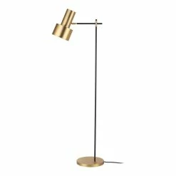 New ✔️ Mobital Magnum Modern Metal Floor Lamp With Plated Shade In Brass/Black 😀