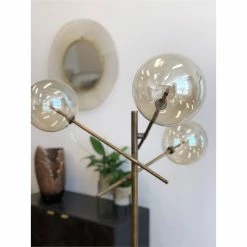 Best reviews of 💯 Gild Design House Chand Mid-Century Glass And Metal Floor Lamp In Brushed Bronze 💯 -Henn&Hart shop 2217972 10 L