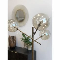 Best reviews of 💯 Gild Design House Chand Mid-Century Glass And Metal Floor Lamp In Brushed Bronze 💯 -Henn&Hart shop 2217972 4 L