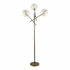 Best reviews of 💯 Gild Design House Chand Mid-Century Glass And Metal Floor Lamp In Brushed Bronze 💯
