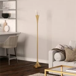 Best reviews of 😍 Henn&Hart 10" Brass Metal/Glass Floor Lamp 🤩 -Henn&Hart shop 2242029 3 L