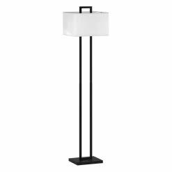 Best Sale 🥰 Henn&Hart 14" Blackened Bronze Metal/Fabric Floor Lamp ⭐