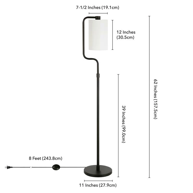 Outlet ๐ Henn&Hart 11" Blackened Bronze Metal/Fabric Floor Lamp โ๏ธ 5 Outlet ๐ Henn&Hart 11" Blackened Bronze Metal/Fabric Floor Lamp โ๏ธ - Image 3