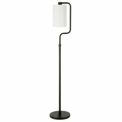 Outlet 🔔 Henn&Hart 11" Blackened Bronze Metal/Fabric Floor Lamp ✔️