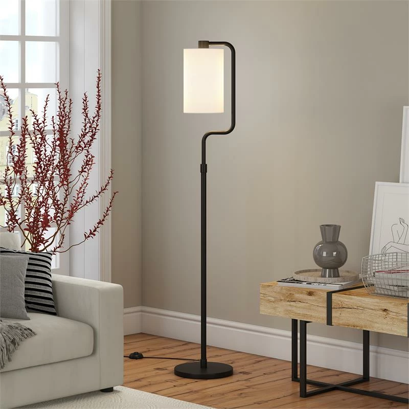 Outlet ๐ Henn&Hart 11" Blackened Bronze Metal/Fabric Floor Lamp โ๏ธ 4 Outlet ๐ Henn&Hart 11" Blackened Bronze Metal/Fabric Floor Lamp โ๏ธ - Image 2