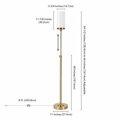 Deals ⌛ Henn&Hart 11" Brass Finish Metal/Glass Floor Lamp 🛒 -Henn&Hart shop 2242050 6 L