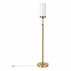 Deals ⌛ Henn&Hart 11" Brass Finish Metal/Glass Floor Lamp 🛒 -Henn&Hart shop 2242050 8 L
