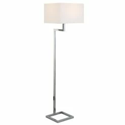 Top 10 ⭐ Henn&Hart 16" Polished Nickel Finish Metal/Fabric Floor Lamp 🧨 -Henn&Hart shop 2242056 2 L