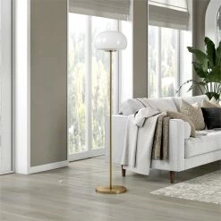 Flash Sale 🛒 Henn&Hart 13" Brass Finish Metal/Glass Floor Lamp 🔔 16 Flash Sale 🛒 Henn&Hart 13" Brass Finish Metal/Glass Floor Lamp 🔔 -Henn&Hart shop 2334265 5 L