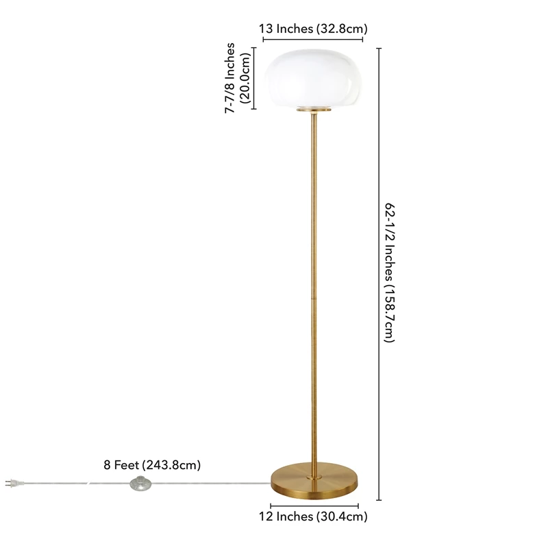 Flash Sale 🛒 Henn&Hart 13" Brass Finish Metal/Glass Floor Lamp 🔔 10 Flash Sale 🛒 Henn&Hart 13" Brass Finish Metal/Glass Floor Lamp 🔔 - Image 8