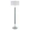 Cheap ✔️ Henn&Hart 17" Blue/Polished Nickel Metal/Fabric Floor Lamp 🔥 -Henn&Hart shop 2334267 L
