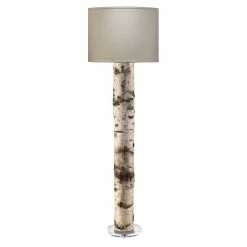 Budget 🤩 Jamie Young Co Forrester Modern Resin/Linen Floor Lamp In Natural Birch Veneer ⭐