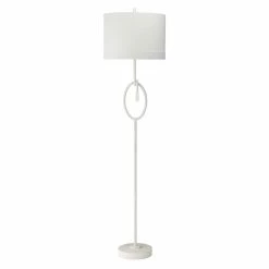 Discount ⌛ Jamie Young Co Knot Modern Steel Metal/Linen Floor Lamp In White Gesso 🔔