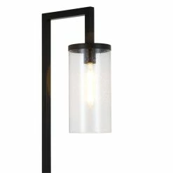 Buy 💯 Home Square 2 Piece Floor Lamp And Cylinder Seed Glass Shade Set In Black 🌟 -Henn&Hart shop 2391035 2 L