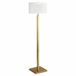Outlet 🔥 Henn&Hart 16" Brass Finish Metal/Fabric Floor Lamp 👏