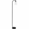 Discount ✨ All The Rages Simple Designs Metal Modern Lantern Floor Lamp In Black With Clear Shade ⭐