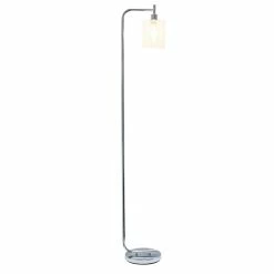 Coupon ⭐ All The Rages Simple Designs Metal Modern Lantern Floor Lamp In Chrome With Clear Shade 🤩 -Henn&Hart shop 2403208 3 L