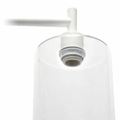 Brand new 😀 All The Rages Simple Designs Metal Modern Lantern Floor Lamp In White With Clear Shade ⭐ -Henn&Hart shop 2403210 11 L